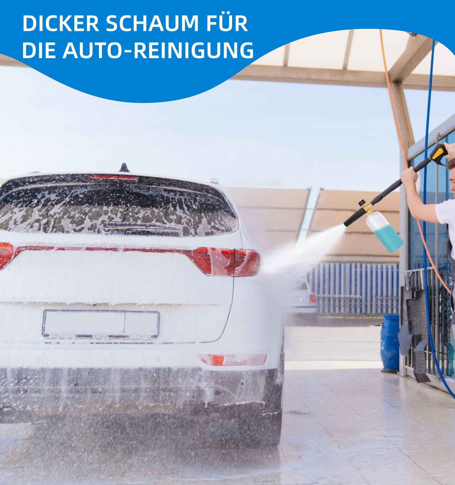 Stone Banks Schneeschaum Lanze Schaumkanone für Nilfisk Alto/KEW/Kränzle/WAP Hochdruckreiniger, Auto Schaumlanze with Verstellbare Schaumdüse für Autowäsche (1L)