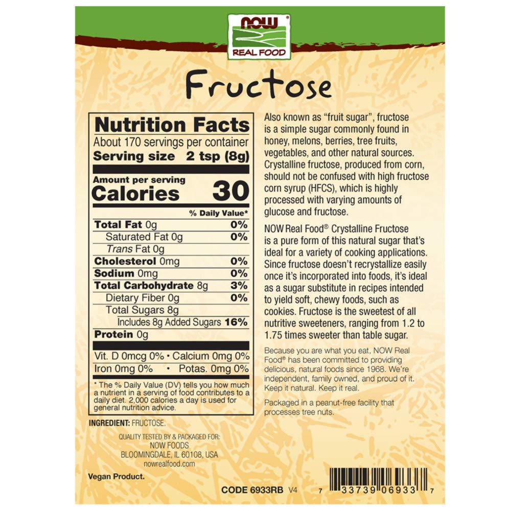 Now Foods, Fructose Fruit Sugar 3 LB (Pack of 2)