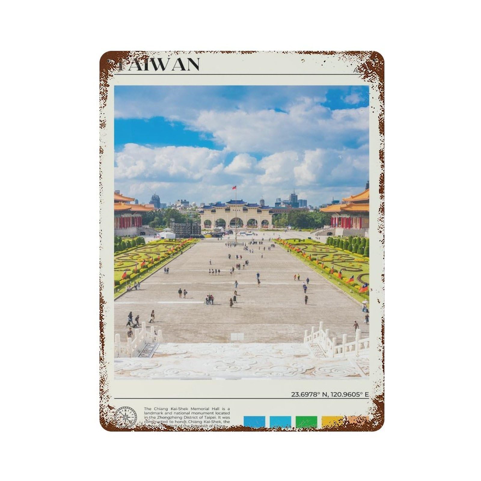xiaoxiaoshen Real Photo Taiwan Decor Asia Wall Decor Art Metal Tin Poster Modern Home Decor Art Home Bar Shop Decorations Vintage Sign 40x30cm