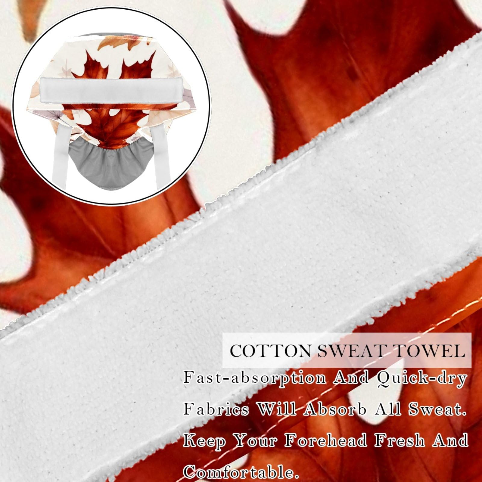 2Pcs Thanksgiving Leaves F Scrub Caps Button Sweatband Adjustable Working Cap Surgical Cap Nurse Hats Women Men Multicoloured