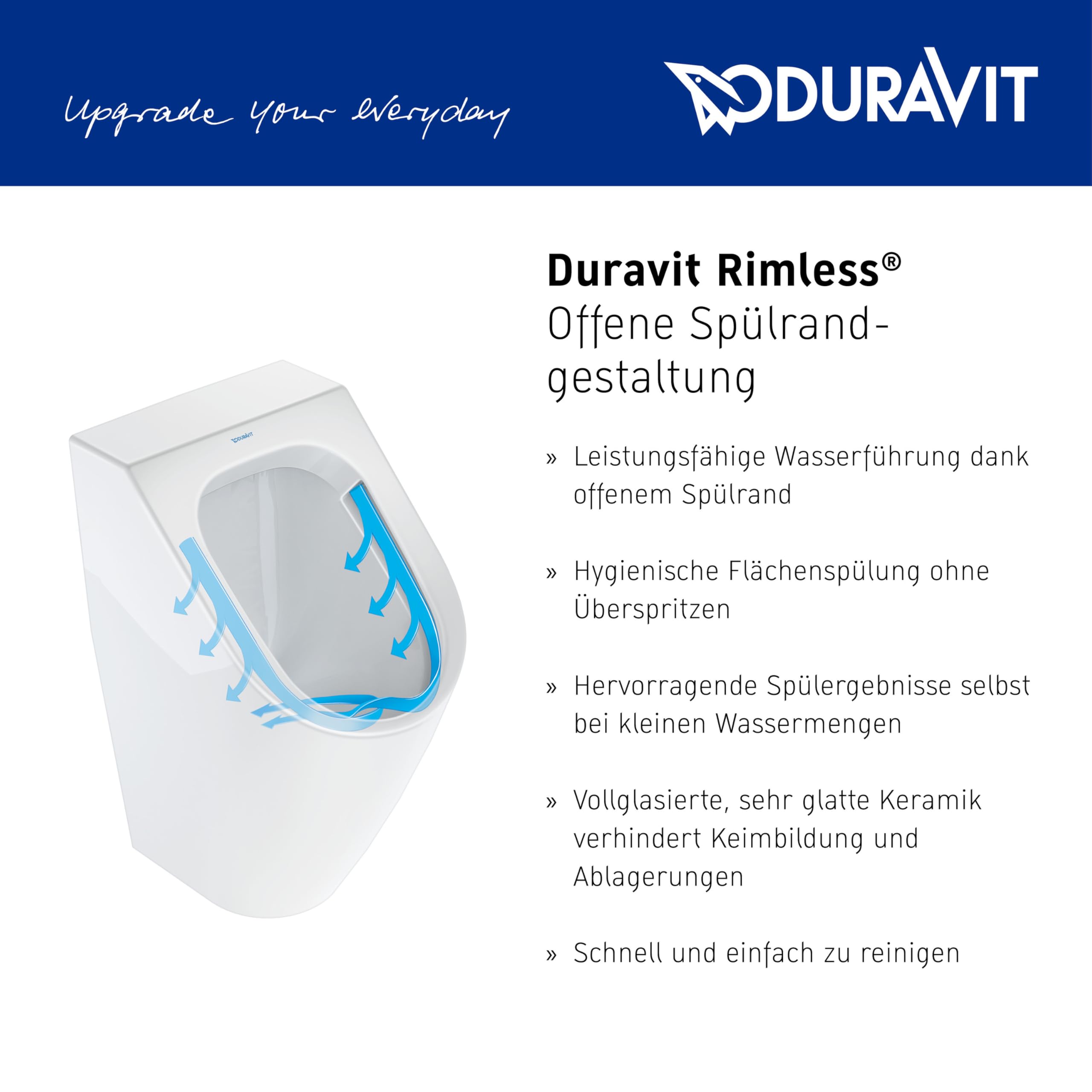 Duravit No.1 urinario, sin borde, entrada superior, incl. boquilla de descarga, 305x290mm, blanco, 281830, Color: Blanco