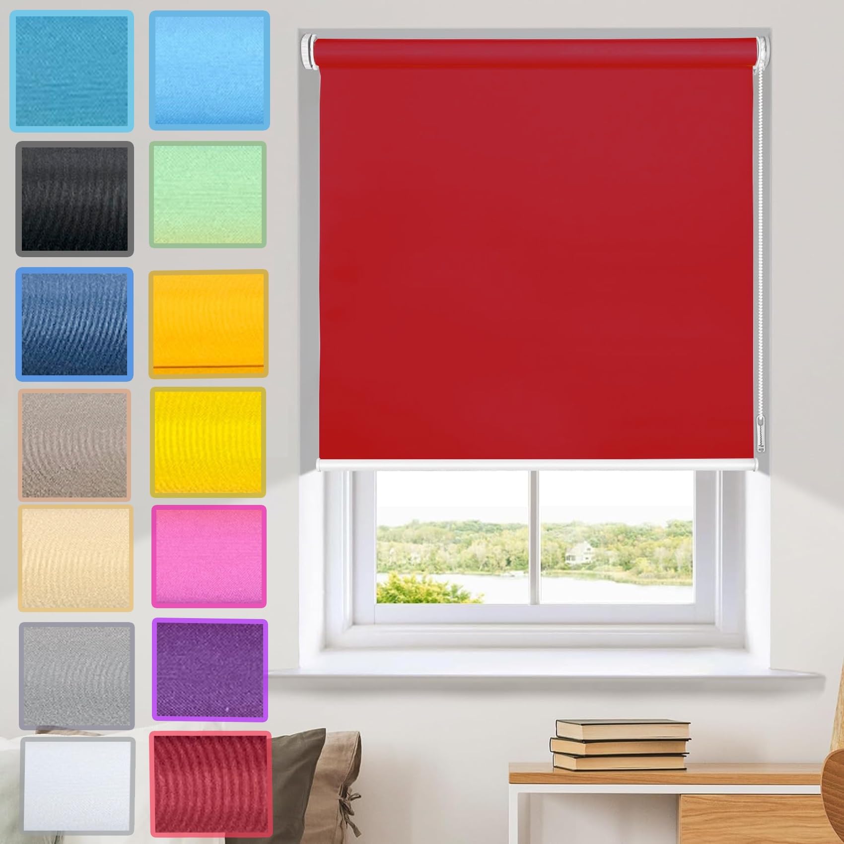 Amazon｜ロールスクリーン つっぱり式 65 x 240 cm 簡単取付け 賃貸OK