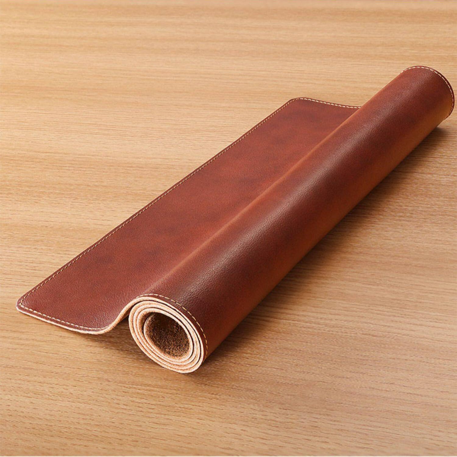 Tappetino da scrivania in vera pelle, Sottomano Scrivania XXL in pelle 100x50cm, Tappetino per mouse impermeabile e antiscivolo per giocatori, ufficio e casa(Coffee,80x50cm)