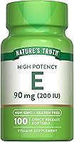 Vista 1 de Nature's Truth Cápsulas blandas de vitamina E 200 UI 100 cápsulas blandas Suplemento sin OMG y sin gluten