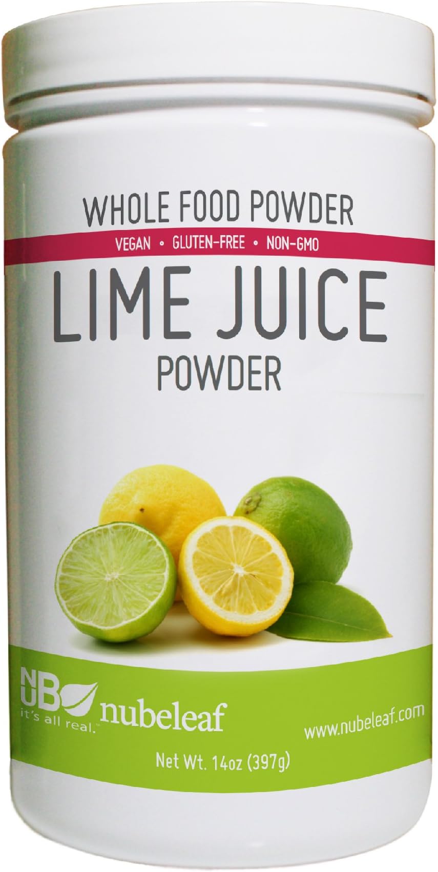 Nubeleaf Lime Juice Powder - Non-GMO, Gluten-Free, Raw, Vegan Source of Antioxidants & Vitamin C - Nutrient Rich Superfood for Cooking, Baking, Smoothies (14oz)