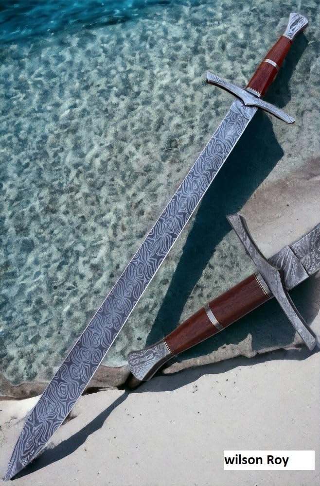 Custom Damascus Steel Sword - 37" Dagger/Legendary Machete Hunting Sword