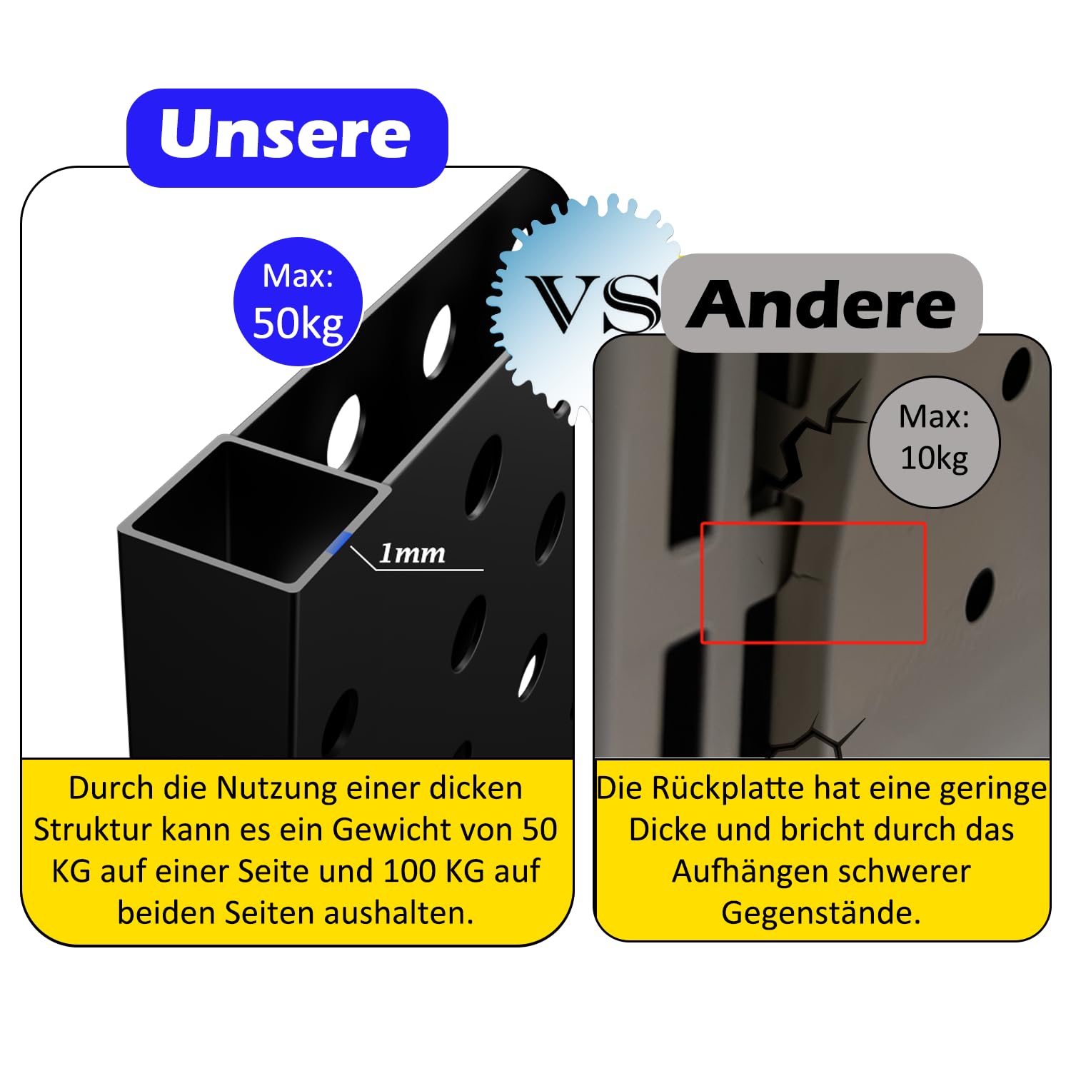 Metall-Stecktafel-Ausstellungsständer – Doppelseitiges Stecktafel-Regal mit 30 Haken, 160 x 58 x 38 cm, tragbarer Stecktafel-Organizer für Heimwerker, Küchendekoration, Handyladen/Schwarz