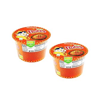 Spicy Buldak Rose Wide Flat Glass Noodle Bowl169.4g + Protein Puffs50g Assorted Challenge Box Taco 2 bowls