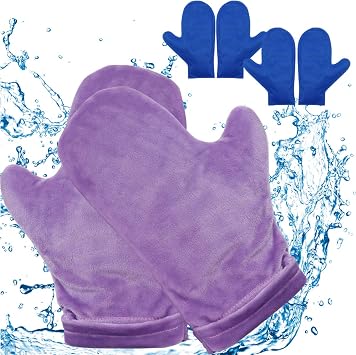 Hot & Cold Hand Therapy Gloves | Ice & Heat Therapy Pain Relieving Mittens | Microwavable & Freezable, Arthritis & Carpal Tunnel Relief Purple