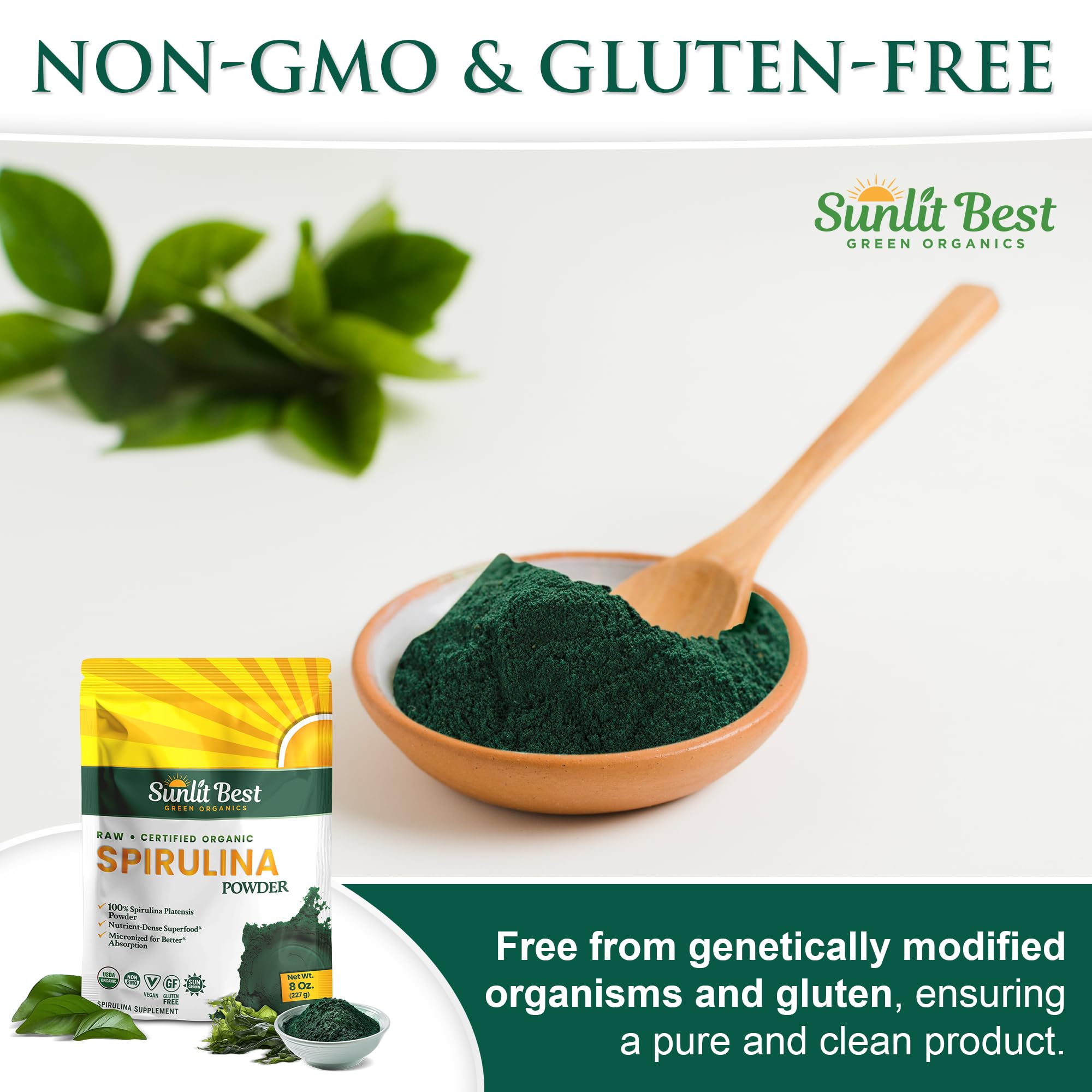 Sunlit Best Organic Spirulina Powder, Green Algae Natural Superfood, 8 Oz — Amazon image 8