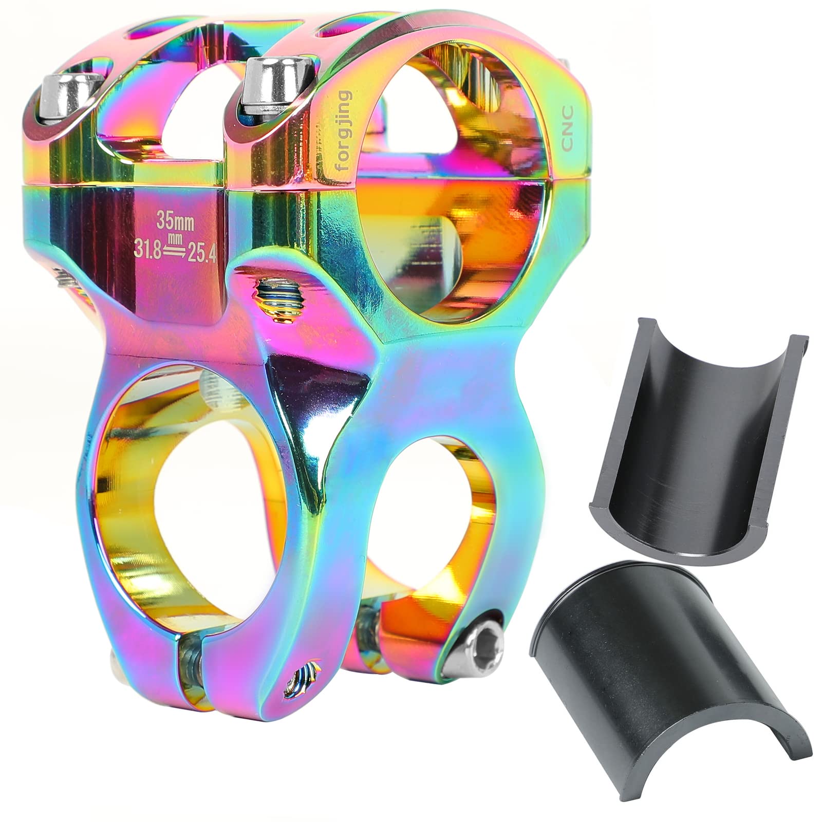 Diathou MTB Stem 35mm CNC Colorful Bicycle Handlebar Stem 31.8/25.4mm Bar Clamp Ultralight Aluminum Mountain Bike Stem Riser (25.4mm/31.8mm x 35mm)