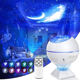 Luz noturna do projetor estrela de LED, projetor de luz do céu com controle remoto, luz da lua LED para crianças, projetor 3D romântico luz de nebulosa de teto，LIANLI