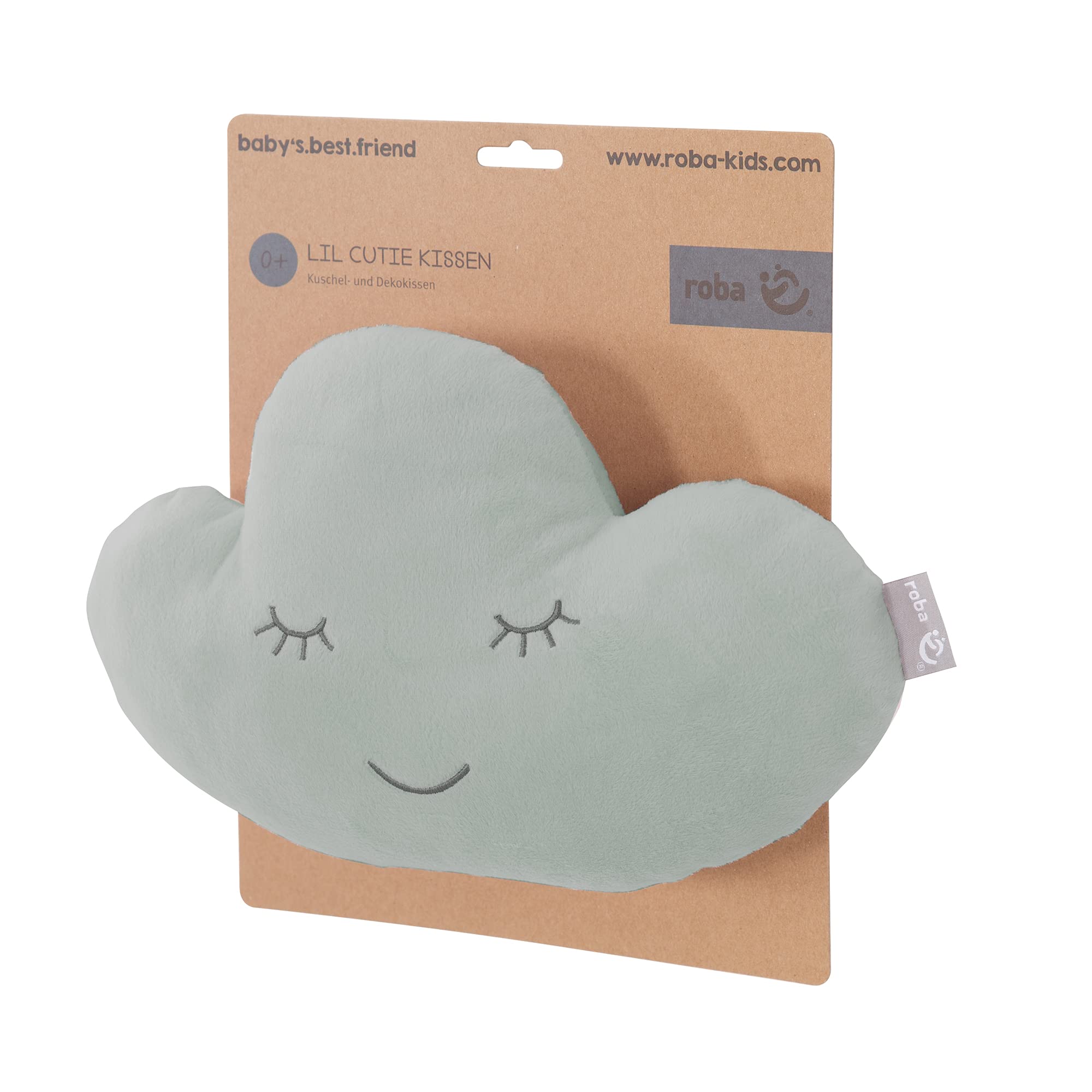 roba Style Cuddly Cushion Cloud Frosty Green Fluffy Decorative Cushion for Baby and Children's Room 205010V241 19 x 32 x 9 cm - Image 4
