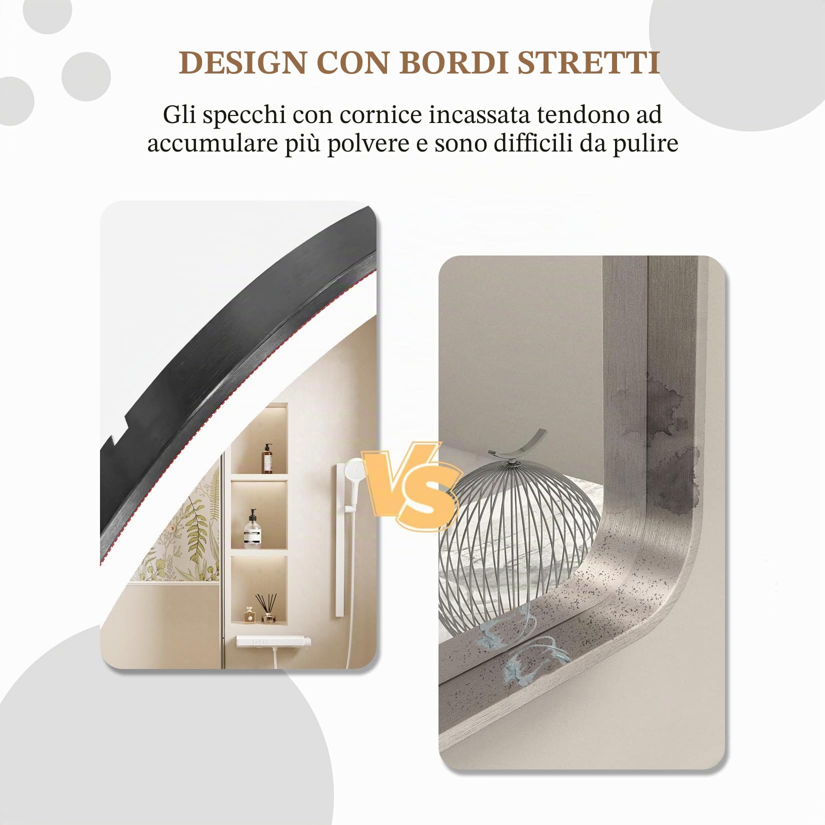 LUVODI Specchio Bagno con Led Luce Rotondo 60 cm: Specchio Smart Tondo Bagno Cornice in Alluminio Nero Cinghia Regolabile in Pelle, Illuminato Frontale, Antiappanamento, Dimmerabile, Funzione Memoria