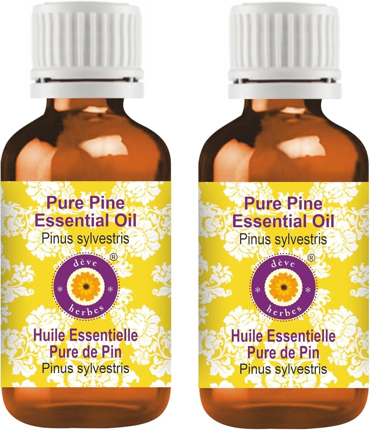 Deve Herbes Pure Pine Essential Oil (Pinus sylvestris) Steam Distilled (Pack of Two) 100ml X 2 (6.76 oz)