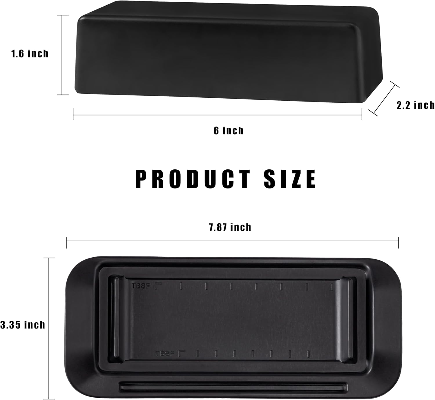 Black Butter Dish, Butter Dish With Lid for Countertop, Unbreakable Butter Keeper With Lid and Knife, Butter Holder for 1 Stick Butter, Butter Container for Home, Camping, Multipurpose