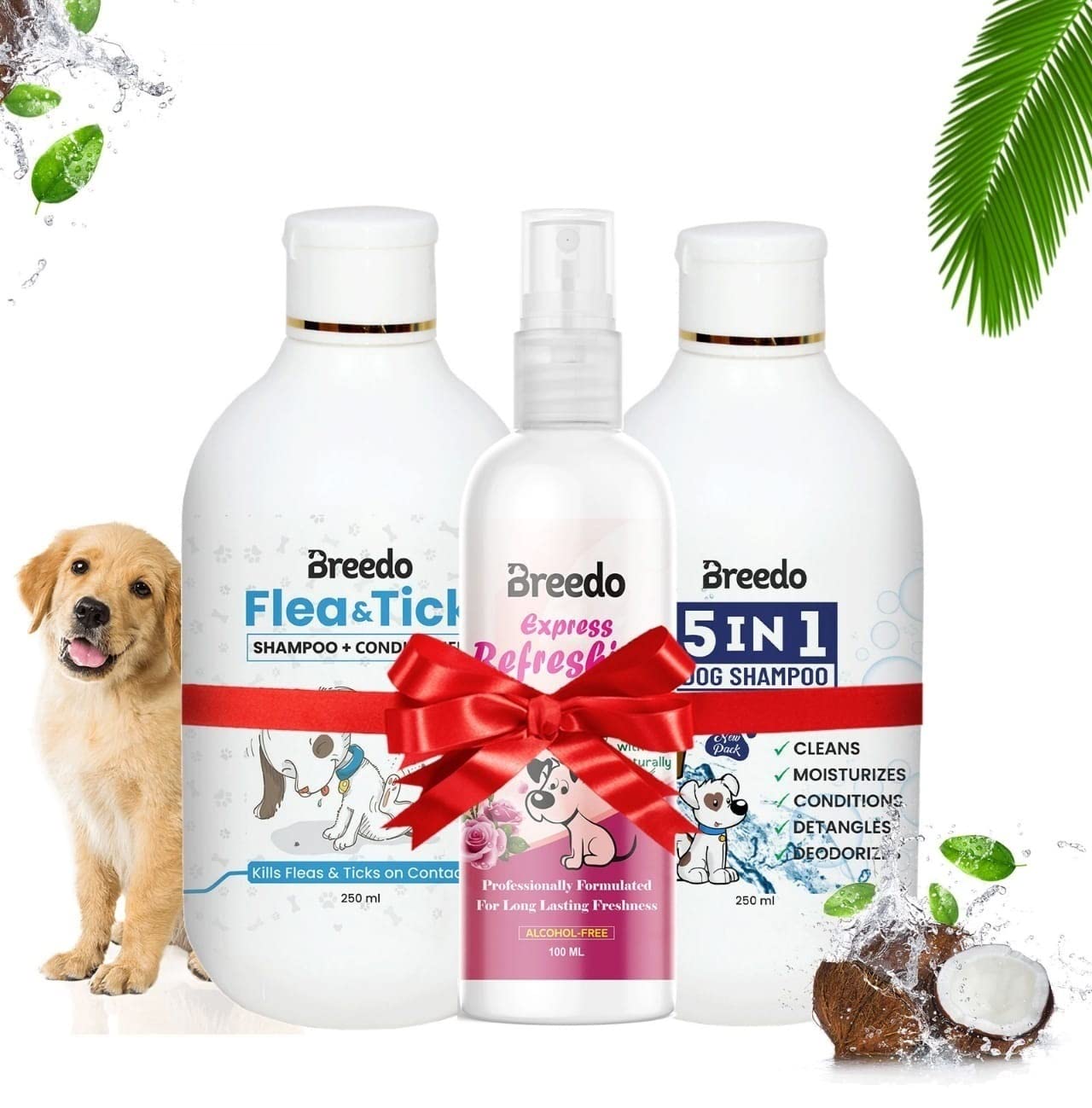Breedo (Combo of 3) Dog Flea and Tick Shampoo + 5 in 1 Shampoo(500 ml)+ 100 ml Rose Dog Body Deodorizer Spray Natural Itch Relief Dog Shampoo for Labrador, German Shepherd, Golden Retriever (B0B4688153) Amazon Price History, Amazon Price Tracker