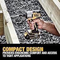 Vista 8 de DEWALT 20V MAX* 1/4 in. Brushless Cordless Impact Driver (Tool Only) (DCF840B)