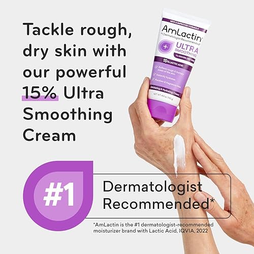 Miniatura 3 de AmLactin Ultra Suavizante – Crema corporal y de manos de 4.9 onzas con 15% de ácido láctico – Exfoliante e hidratante para piel seca áspera y con