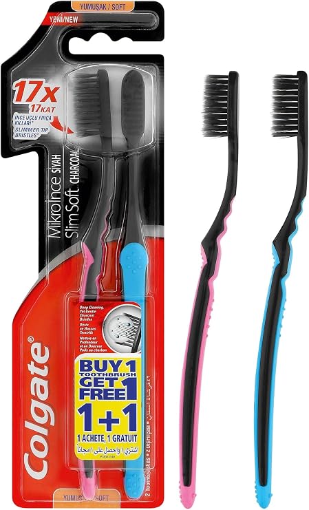 Colgate Micro Thin Black 2-Piece Toothbrush
