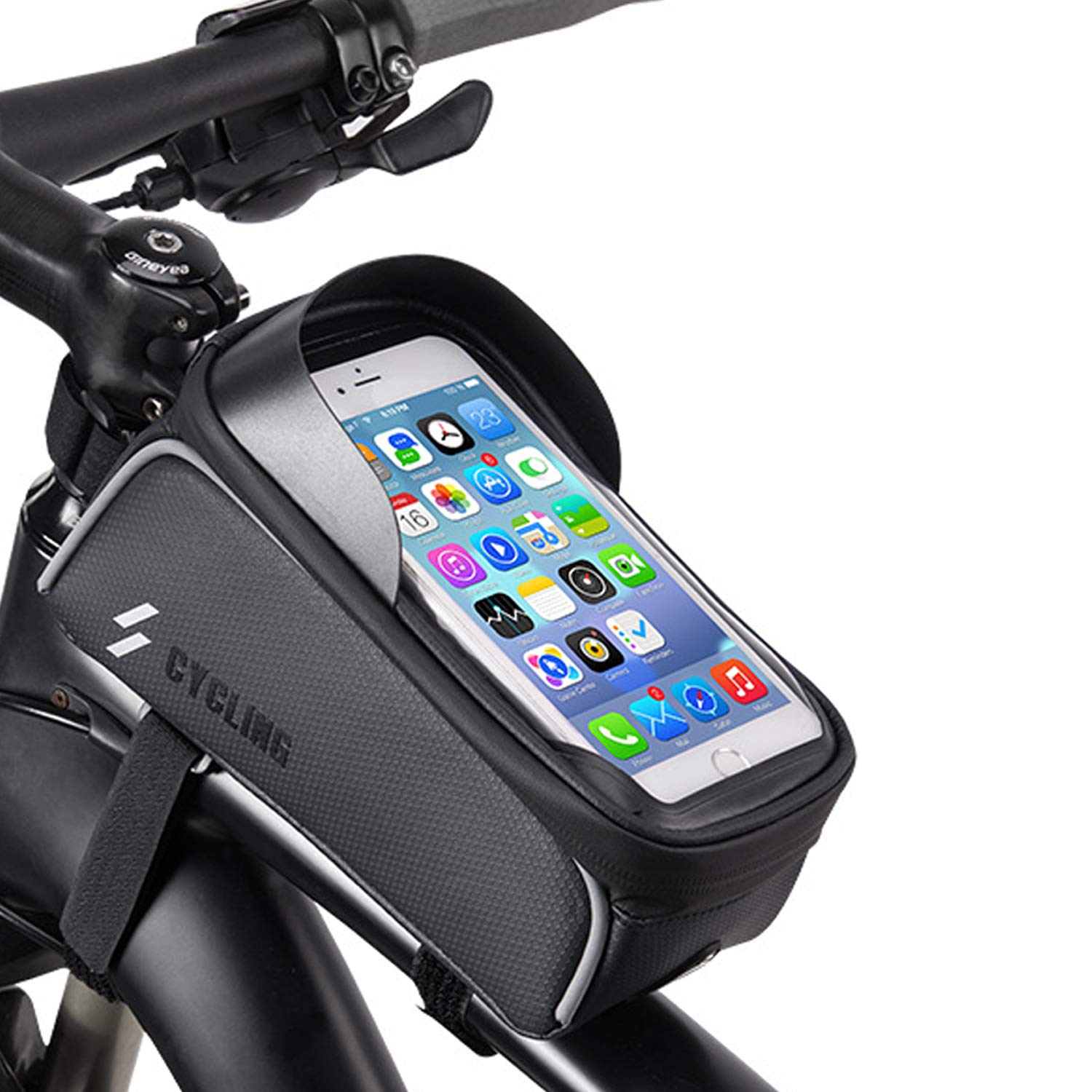 Bicycle Phone Bag, Bike Front Frame Holder Case Bags, Outdoor Mountain  Sports Storage Bag, with Touch Screen Waterproof, Fits Phones Below  inches