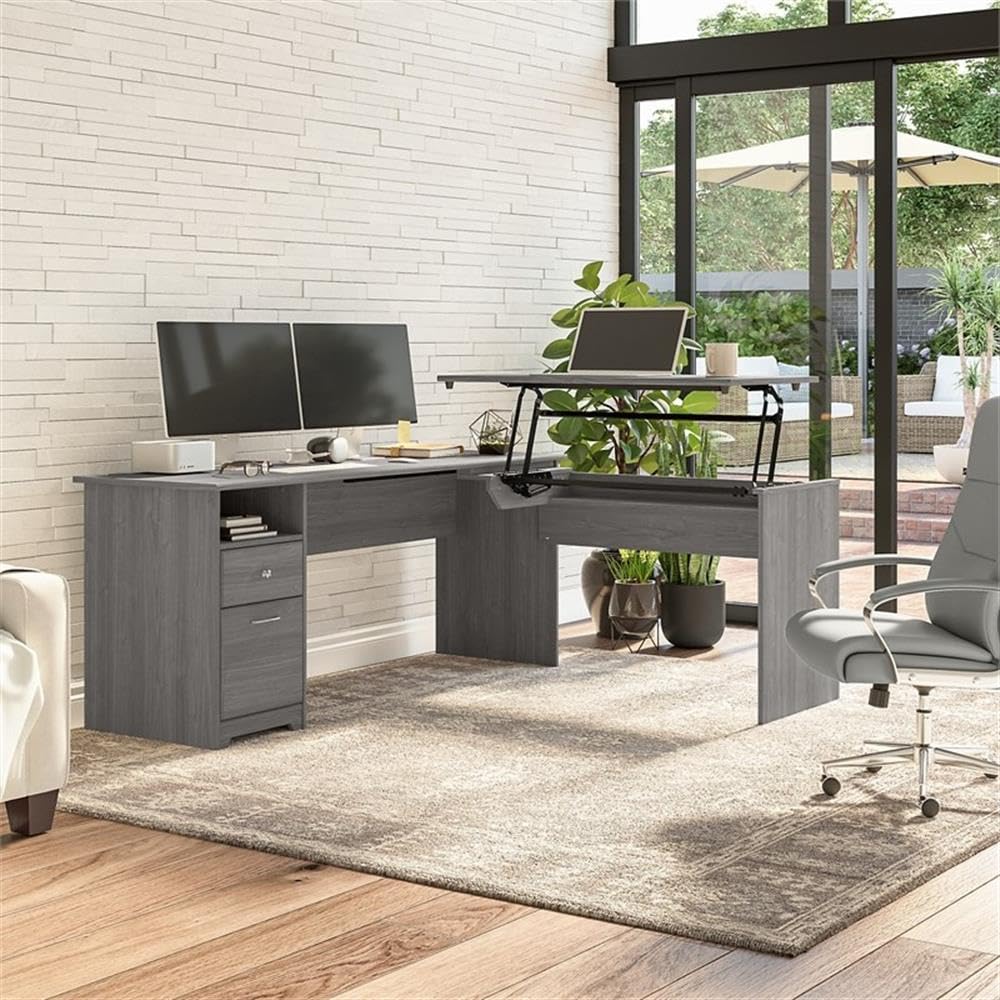 Amazon.com: Bush Furniture L Shaped Standing Desk with