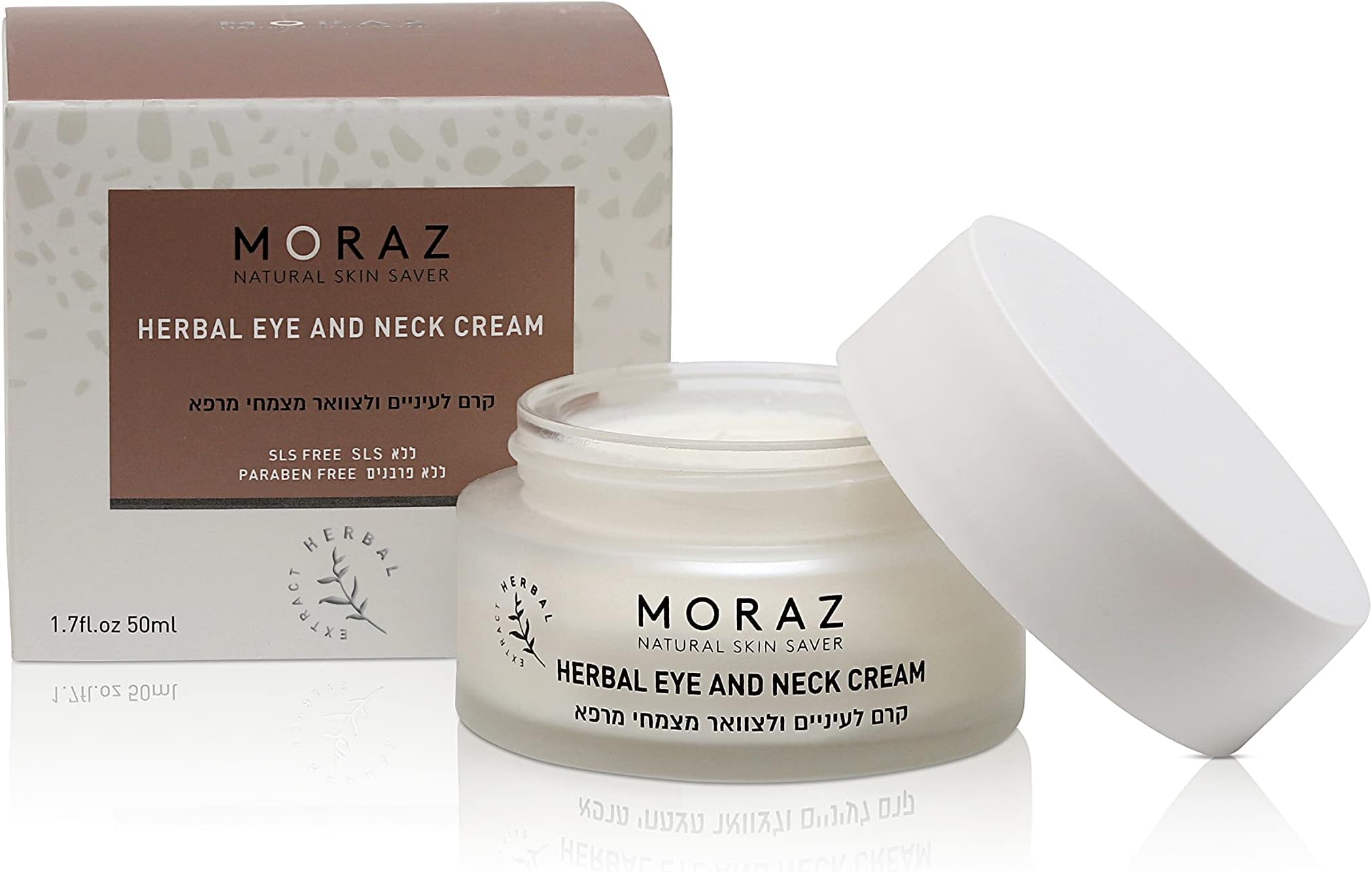 - Moraz Herbal Eye and Neck Cream – Paraben & SLS-Free Under-Eye Cream with 7 Rejuvenating Oils including Castor Oil, Jojoba Oil & Shea Butter – Hydrating Eye Cream & Neck Firming Cream, 1.7 Fl Oz