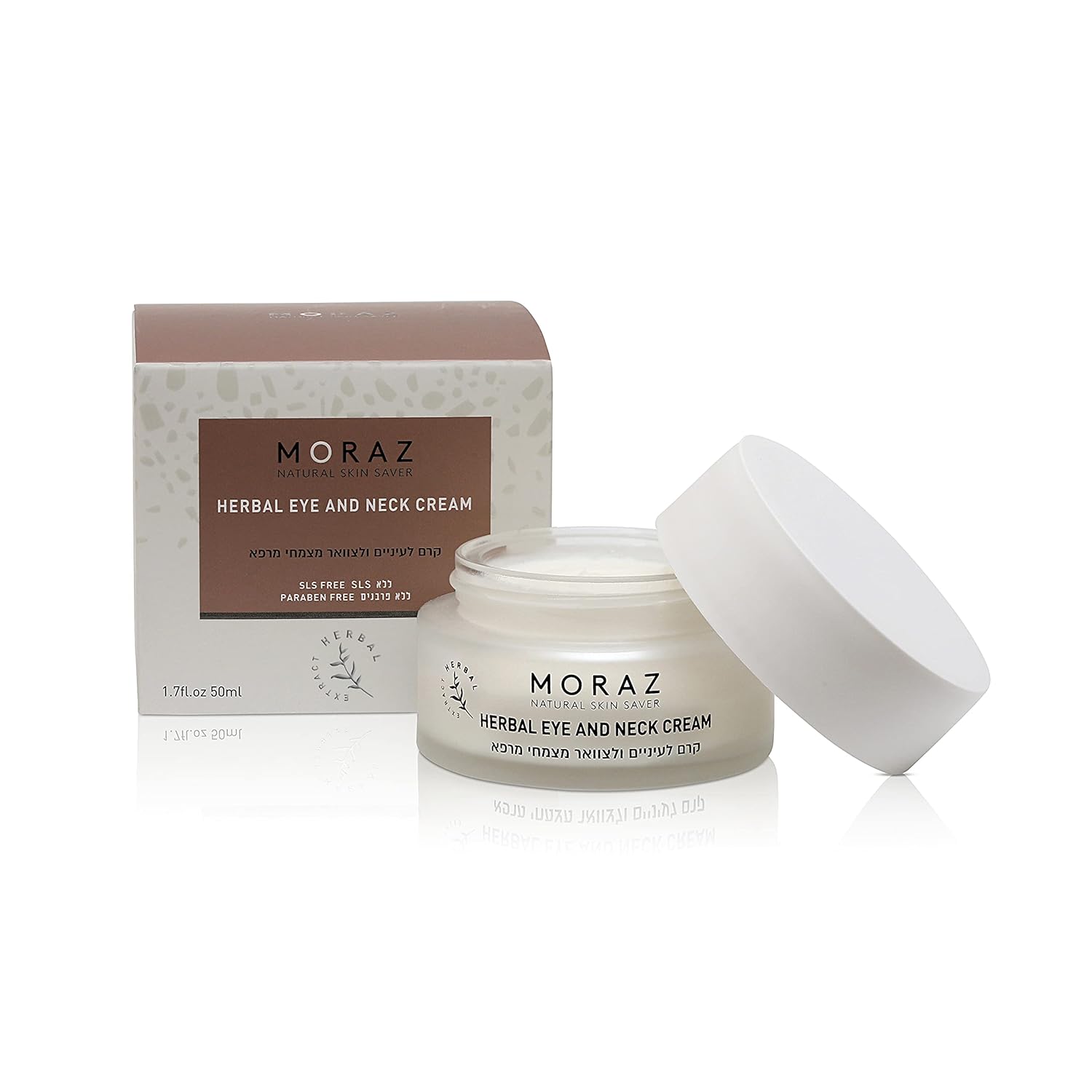 Moraz Herbal Eye and Neck Cream – Paraben & SLS-Free Under-Eye Cream with 7 Rejuvenating Oils including Castor Oil, Jojoba Oil & Shea Butter – Hydrating Eye Cream & Neck Firming Cream, 1.7 Fl Oz