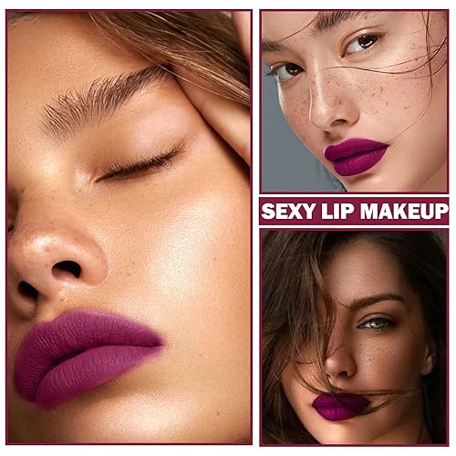 Vista 57 de Lápiz labial mate nude sedoso, terciopelo sedoso, lápiz labial color nude, lápiz labial antiadherente, impermeable, de larga duración, maquillaje