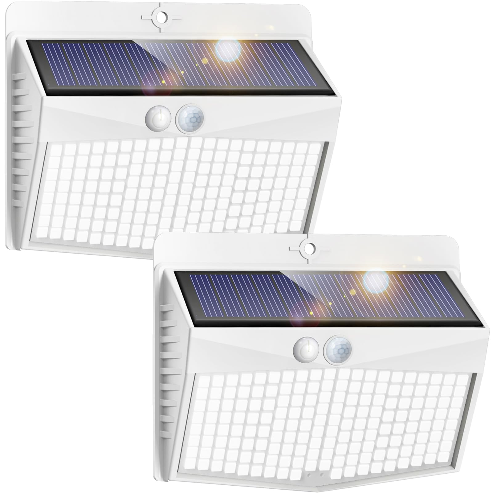 Peasur Solar Lights Outdoor Garden, Upgraded White Frame 168LED Solar Security Lights Motion Sensor