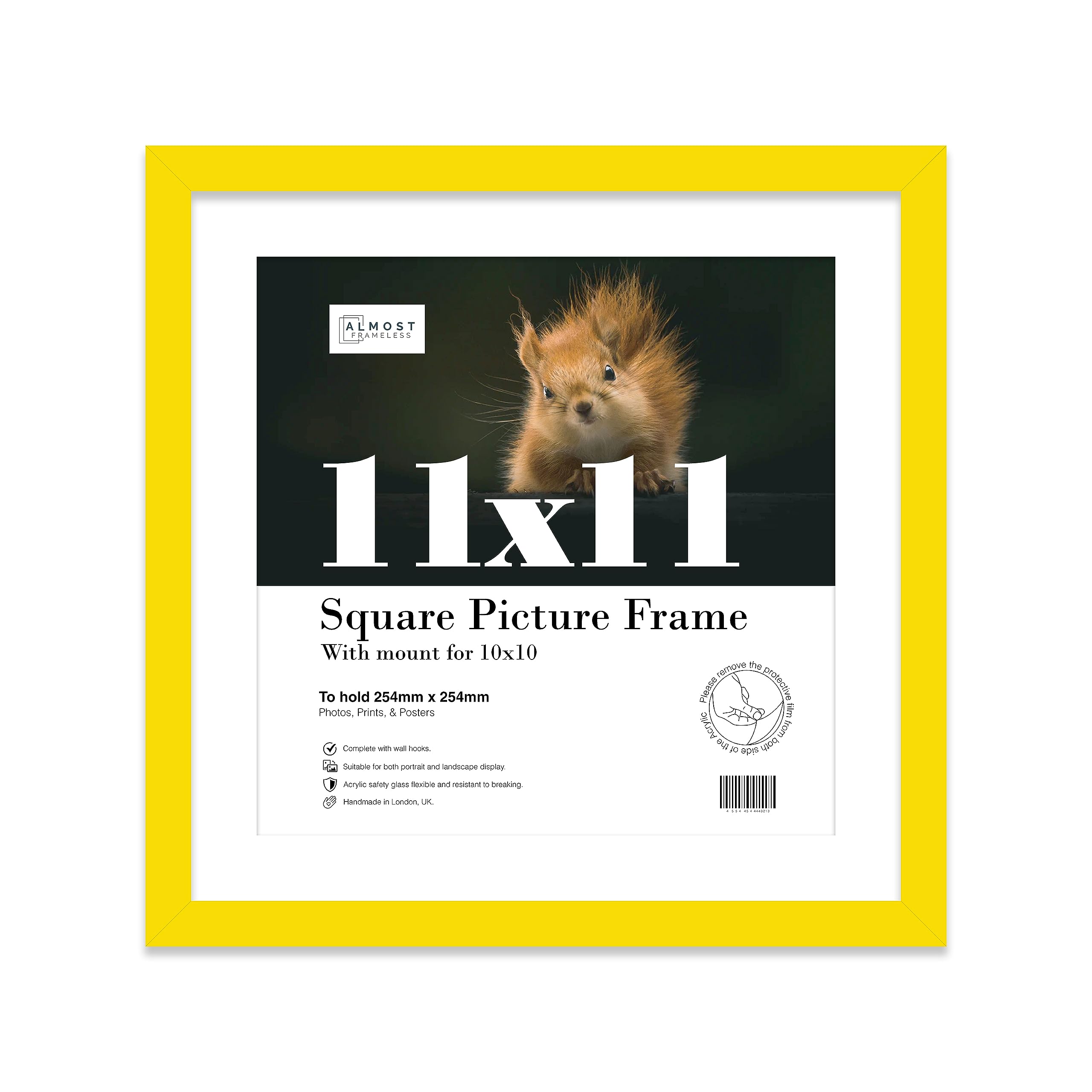 11X11" Yellow Picture Frame11X11" Square Frame With 10X10" Mount For 11X11"/10X10" Pictures Classic Style Room Decor1 Pack from B&Q