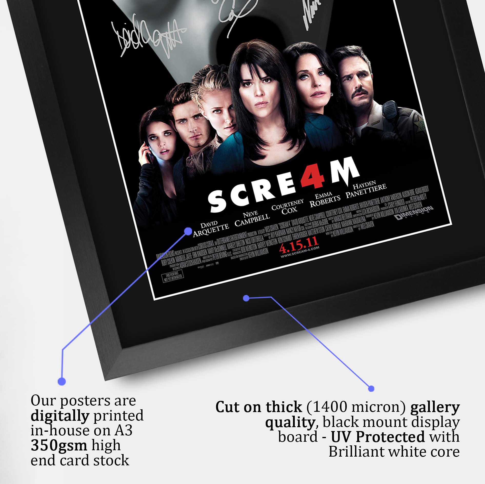 HWC Trading FR A3 Scream 4 Gifts Printed Poster Signed Autograph Picture for Movie Memorabilia Fans - A3 Framed - Image 4