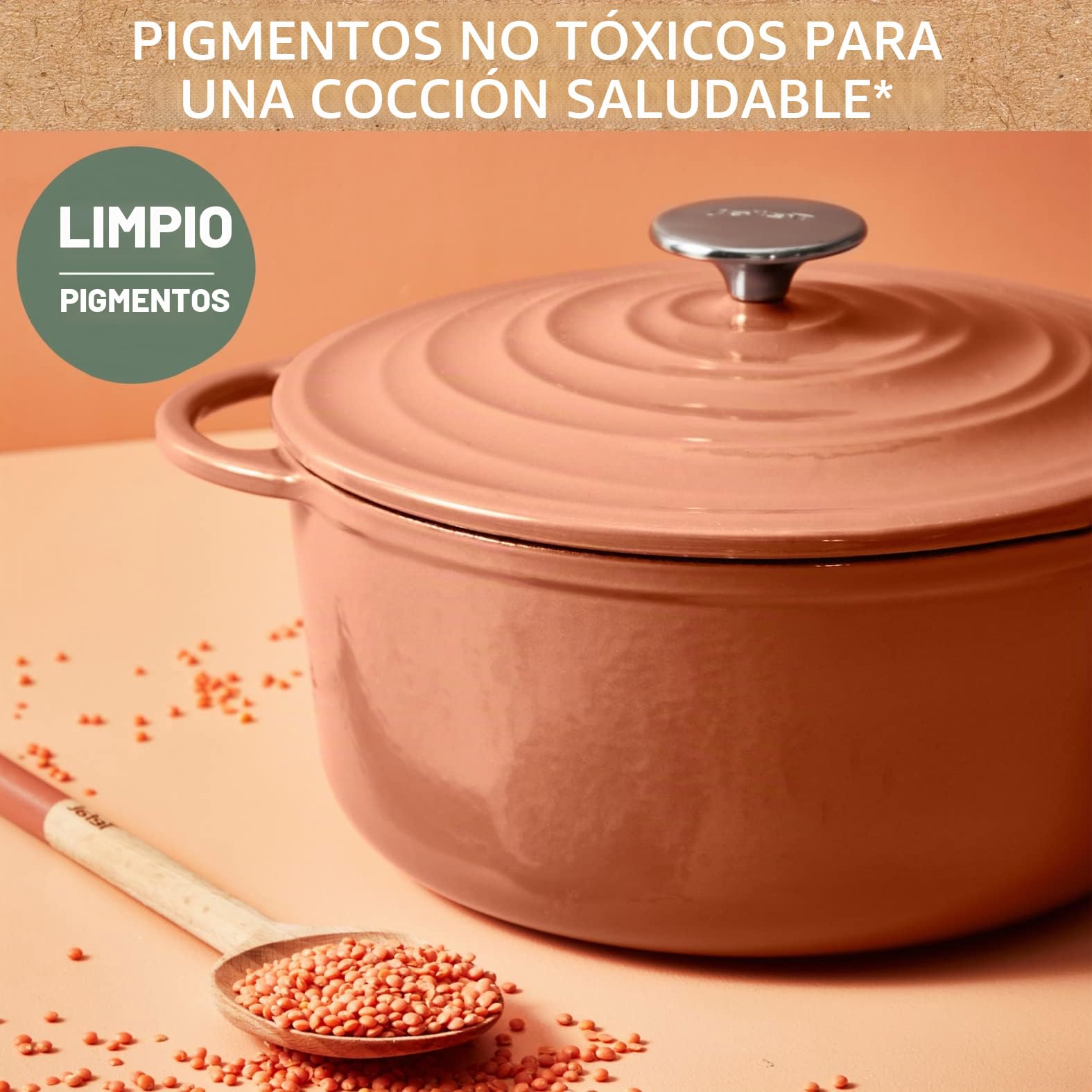 Tefal LOV E2600604 - Cacerola de hierro fundido esmaltado con tapa, ovalada, 34 cm, 7,2 L, horno holandés, todo tipo de fuegos, olla de hierro fundido, ollas de cocina, aptas para lavavajillas,