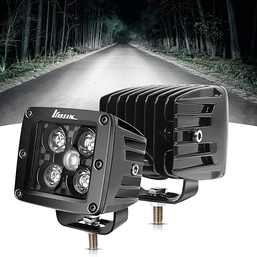 Miniatura 3 de 2 piezas de luces LED de 3 pulgadas y 60 W, impermeable, luz antiniebla, haz de luz LED de conducción, luz cuadrada de trabajo con soporte ajustable