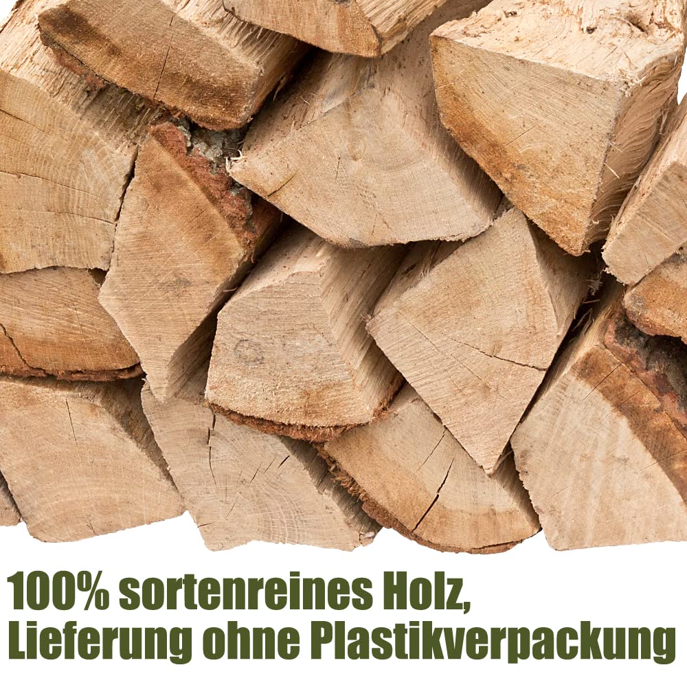 Legna da Ardere Quercia 90 kg Per Stufa e Camino Braciere Griglia Cestello per il Fuoco Ceppi 25 cm Kingpower