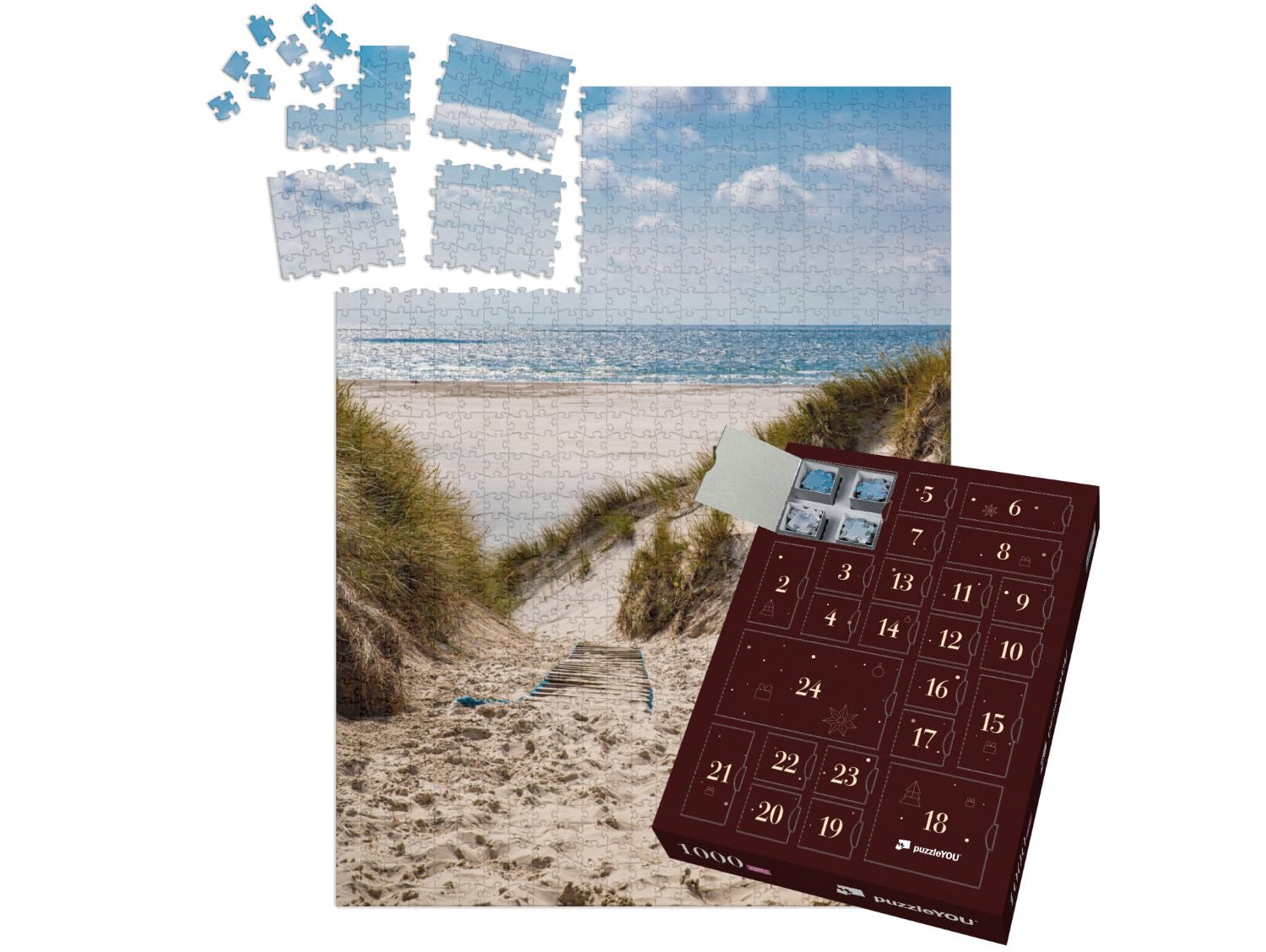 puzzleYOU: Puzzle-Adventskalender | „Weg zum Strand in Amrum, Deutschland“ – aus der Puzzle-Kollektion Amrum
