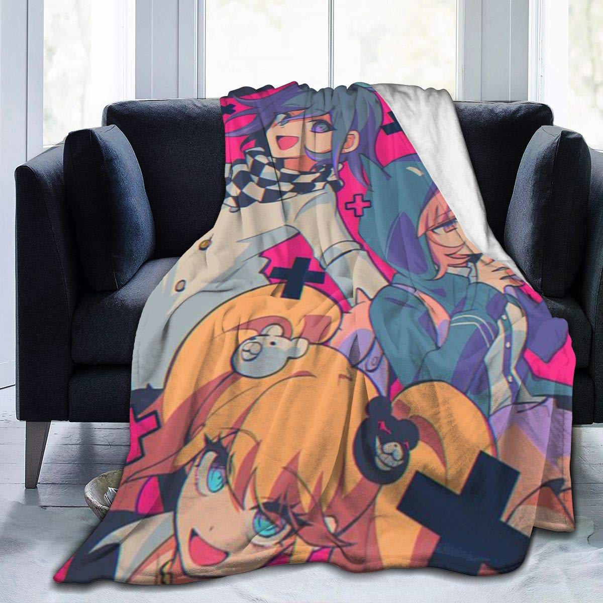 BUSTSHIER Anime-Danganronpa Junko-Kokichi-Monokuma Ultra-Soft Micro Fleece Blanket£¨50"" X40£¬60 X50£¬80 X60£
