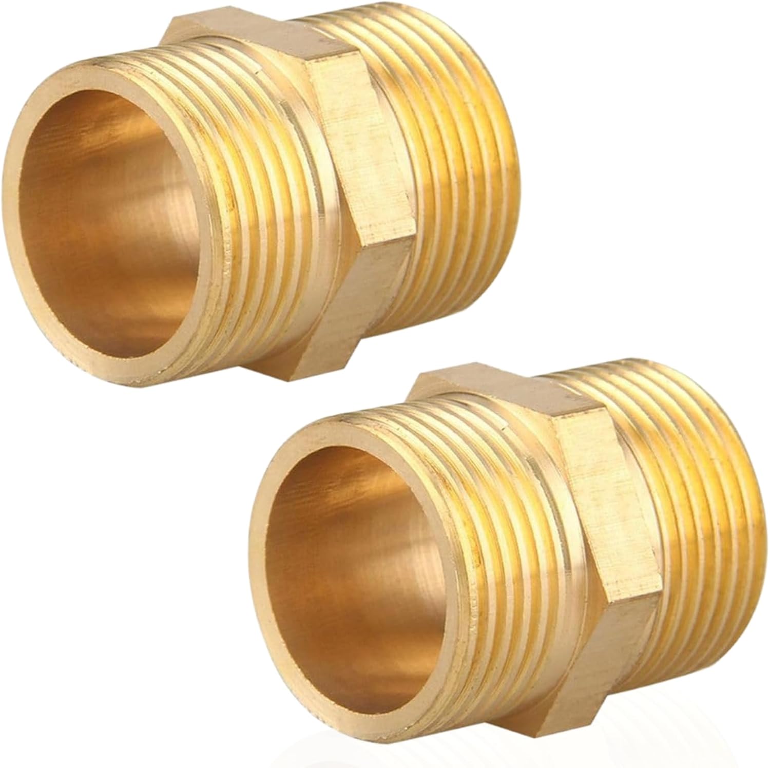 Doppelnippel G1" (Ø 32,5mm) AG, Messing, 2 Stück, DN25, für Rohranschluss