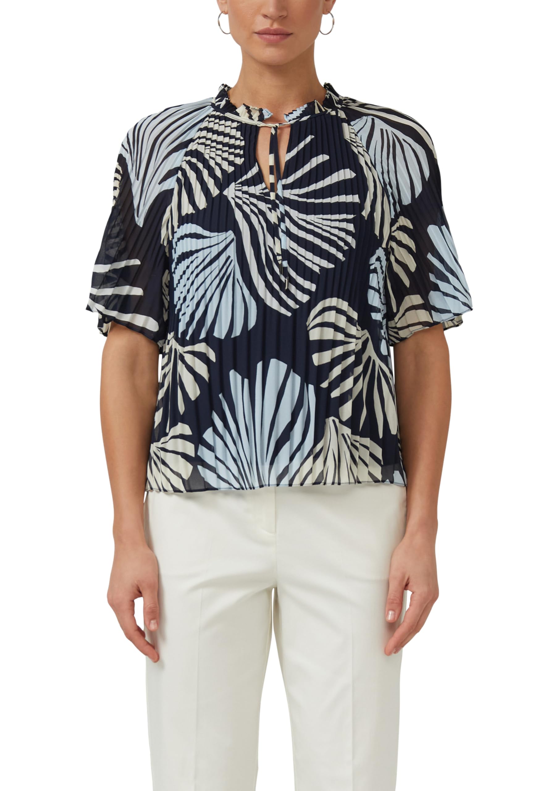 s.Oliver Festliche Chiffon-Bluse mit Plissee und Rüschen