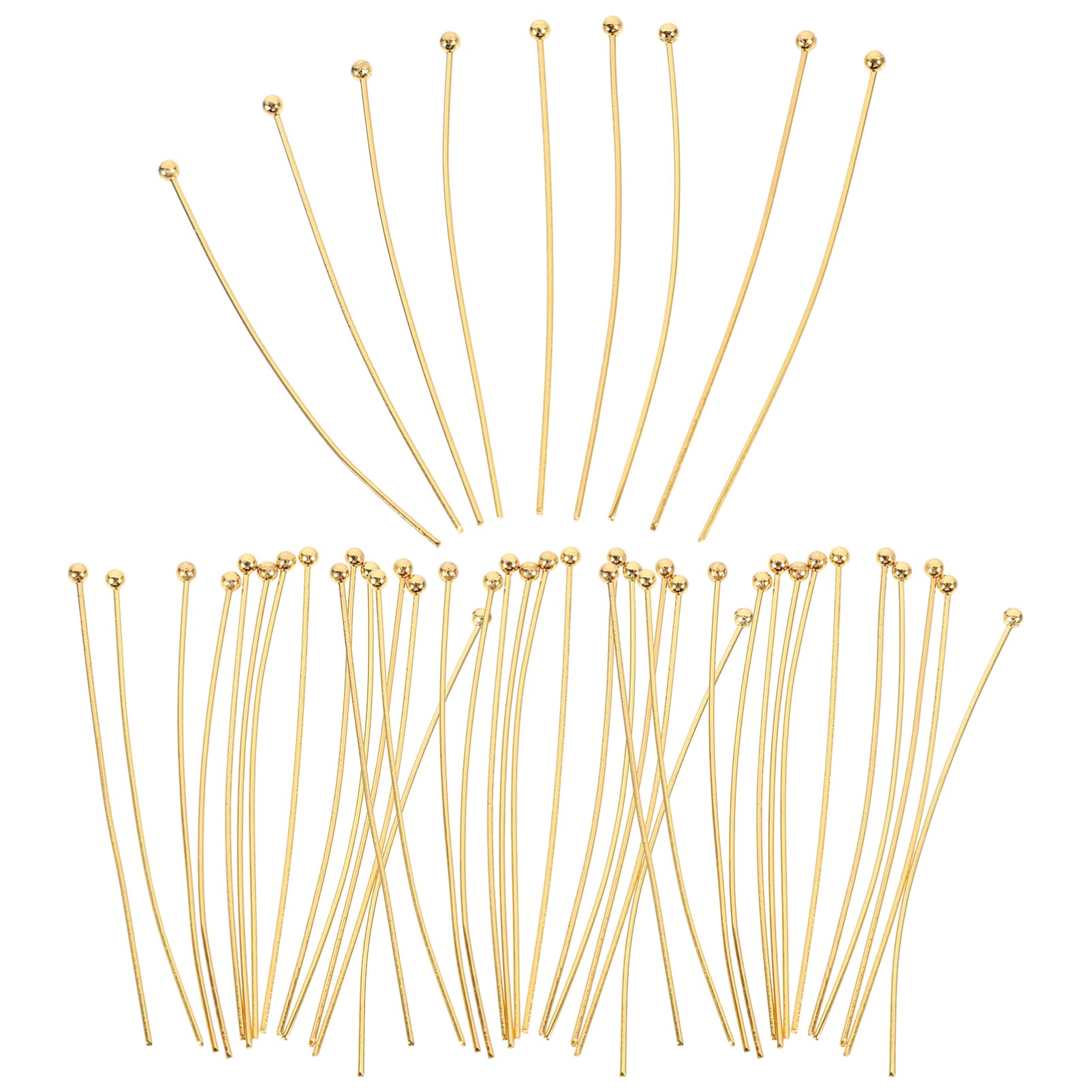 ULDIGI DIY Jewelry Making 50pcs Gold Ball Head Earring Pins Head Pins for Jewelry Sturdy