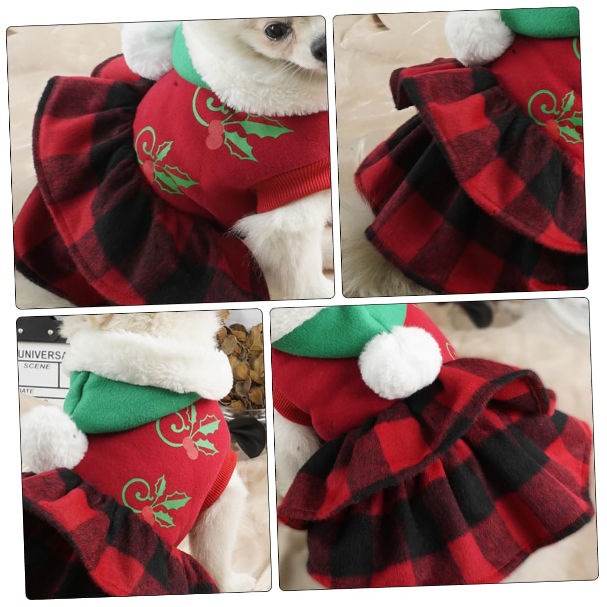 minkissy 3 Stücke Haustier Hund Weihnachten Transformation Kostüm Nette Hund Kostüme Xmas Hund Kleidung Katze Weihnachten Outfits Welpen Weihnachtskostüm Hund Weihnachten Tuch Kleid Polyester Erdtöne