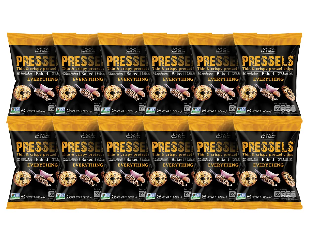 Dream Pretzels Pressels Baked Pretzel Chips, Everything