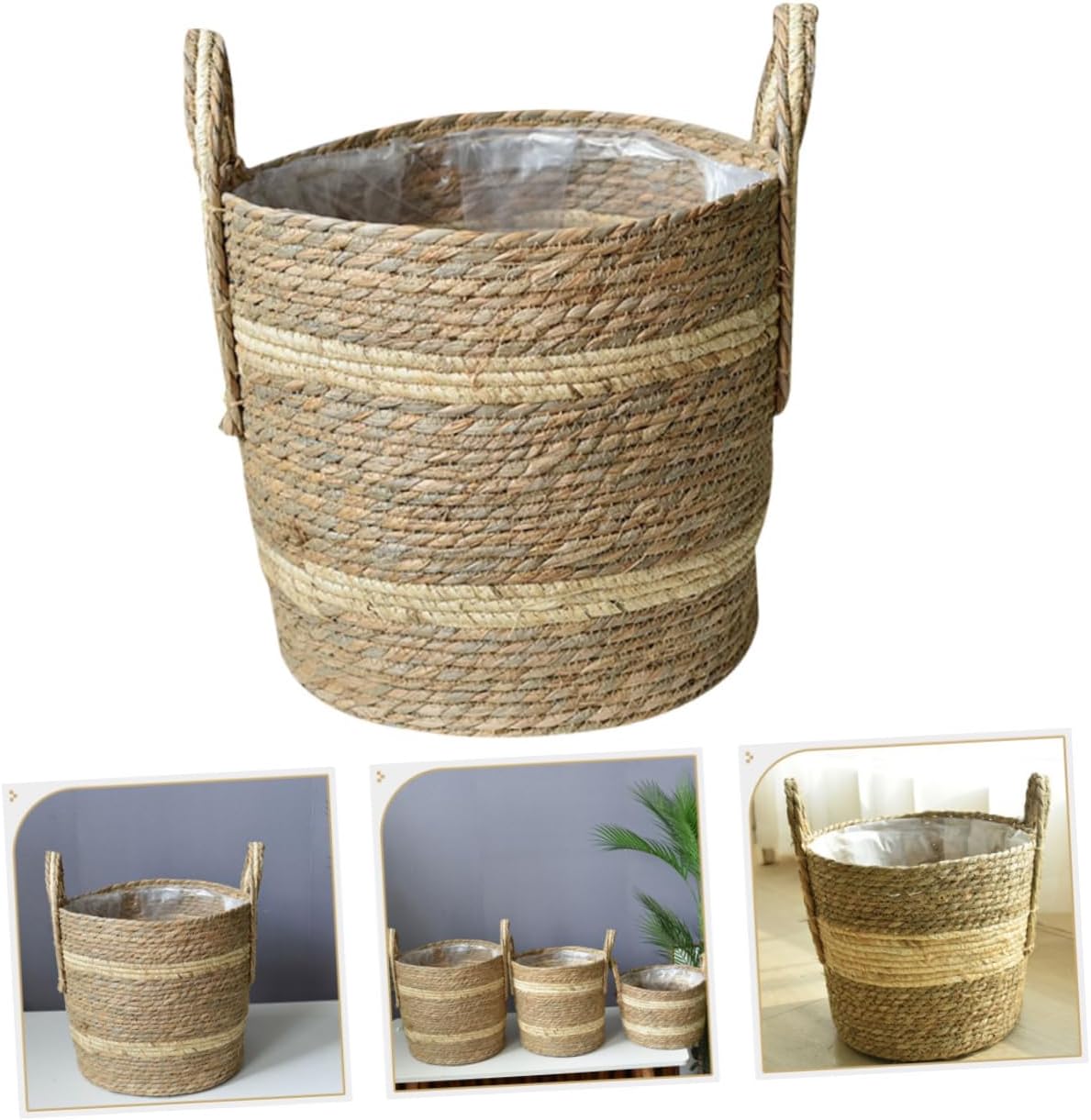 BESPORTBLE Woven Flower Basket with Handle Rustic Storage Basket for Home Decor Design Versatile Use for Plants Wedding Arrangements