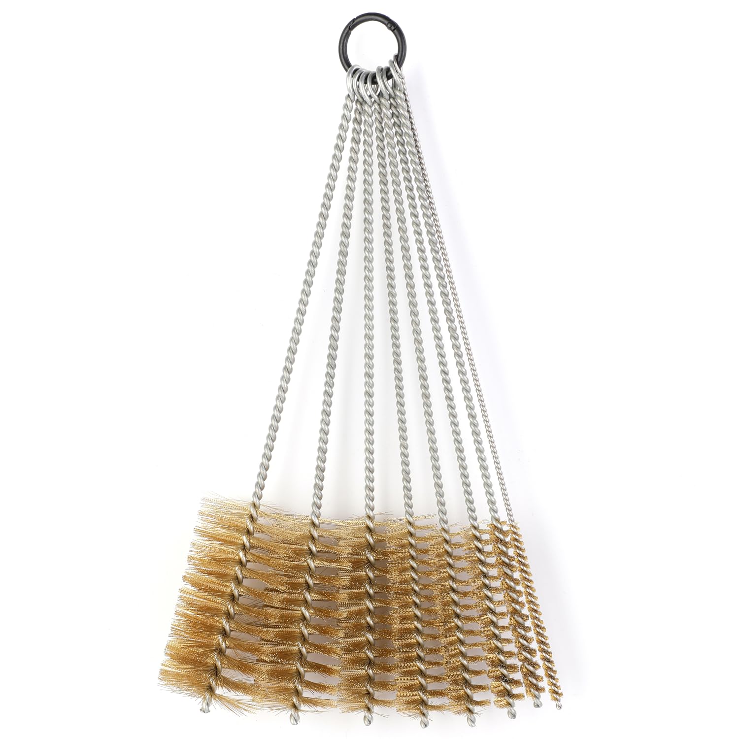 Spazzole per tubi in ottone lunghe 30,5 cm, per la pulizia dei tubi, con setole in ottone, kit di 8 misure per ricambi auto, bottiglie, pistole, tubi, ecc