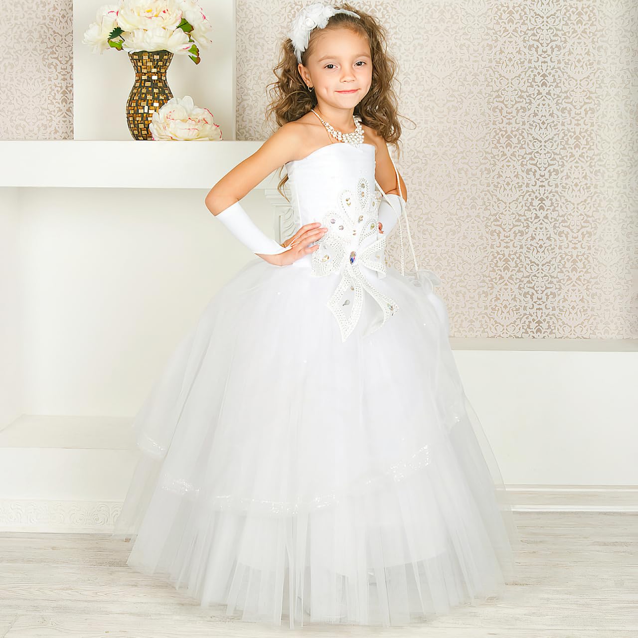 iplusmile Crinoline pour Fille : 3 créoles, Jupon, Crinoline Blanche, Jupon pour Enfants de 4 à 10 Ans, Robe de Princesse