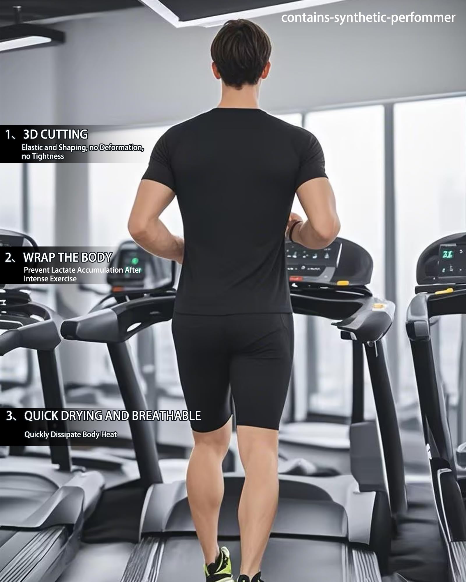 Confezione da 5 pantaloncini a compressione da uomo con tasca in spandex atletico strato base ad asciugatura rapida compressione biancheria intima sportiva