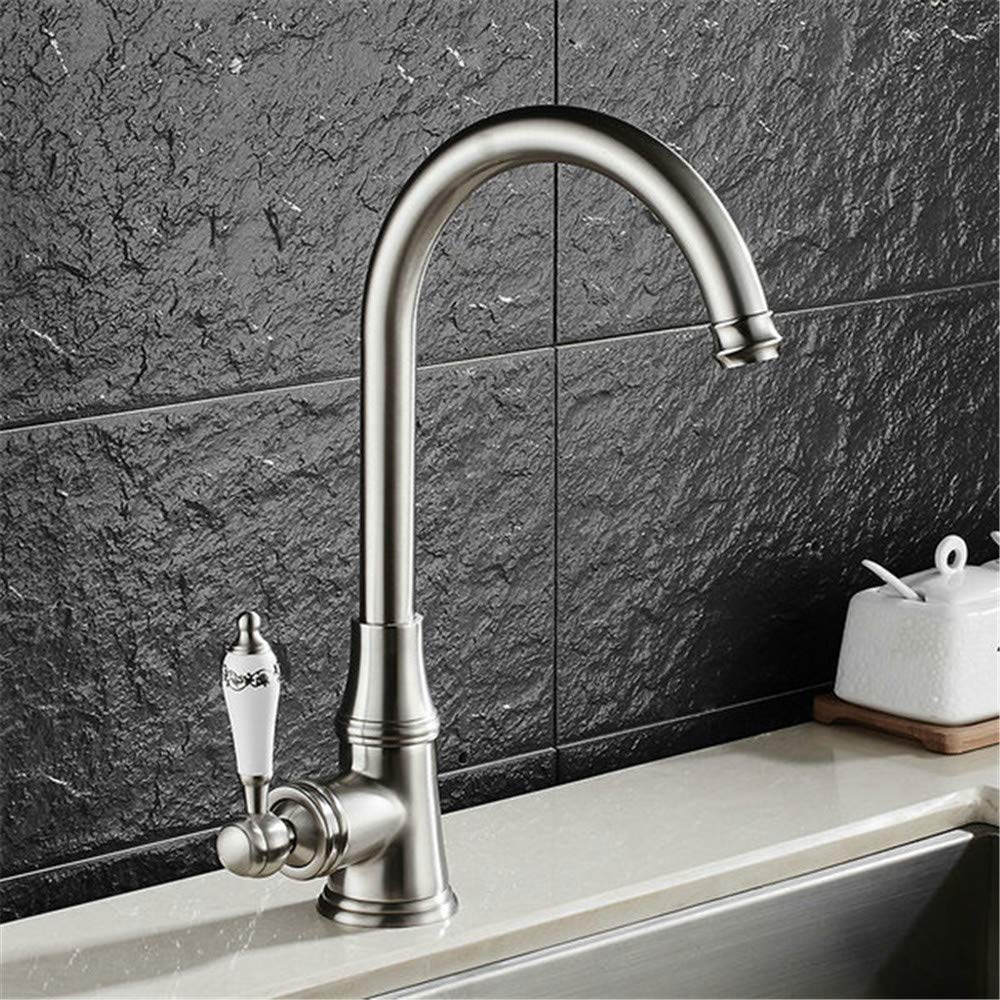 Mitigeur De Lavabo Pivotant Noir Et Laiton – Robinet Cuisine/évier, Dnf494, DLL