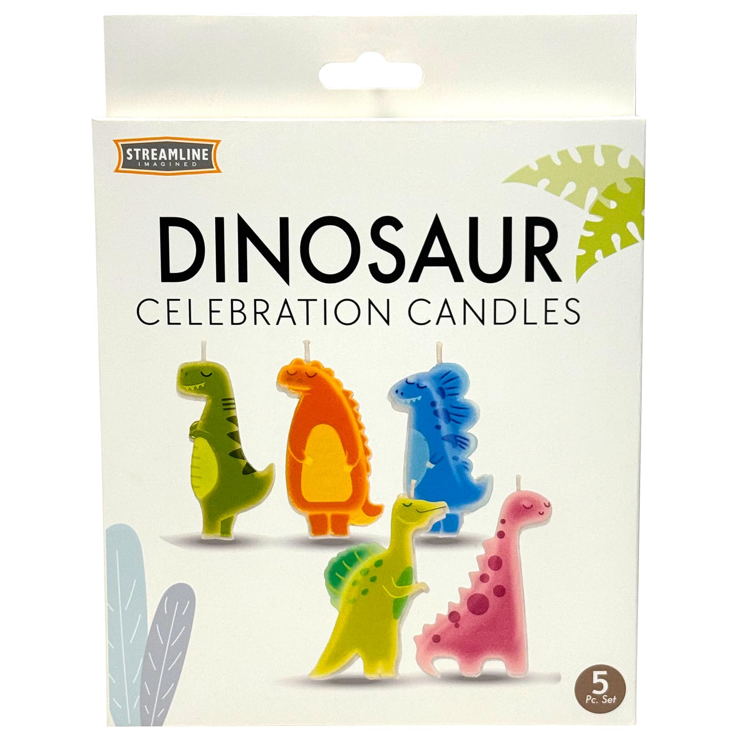 Streamline Imagined Decorative Birthday Candles - Dinosaur (5 Candle Pack)