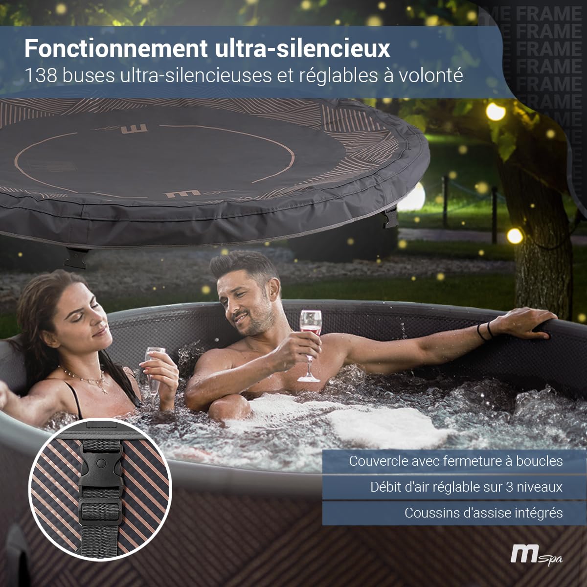 Miweba MSpa Whirlpool Outdoor | Spa Gonflable Frame Mono 6 Places