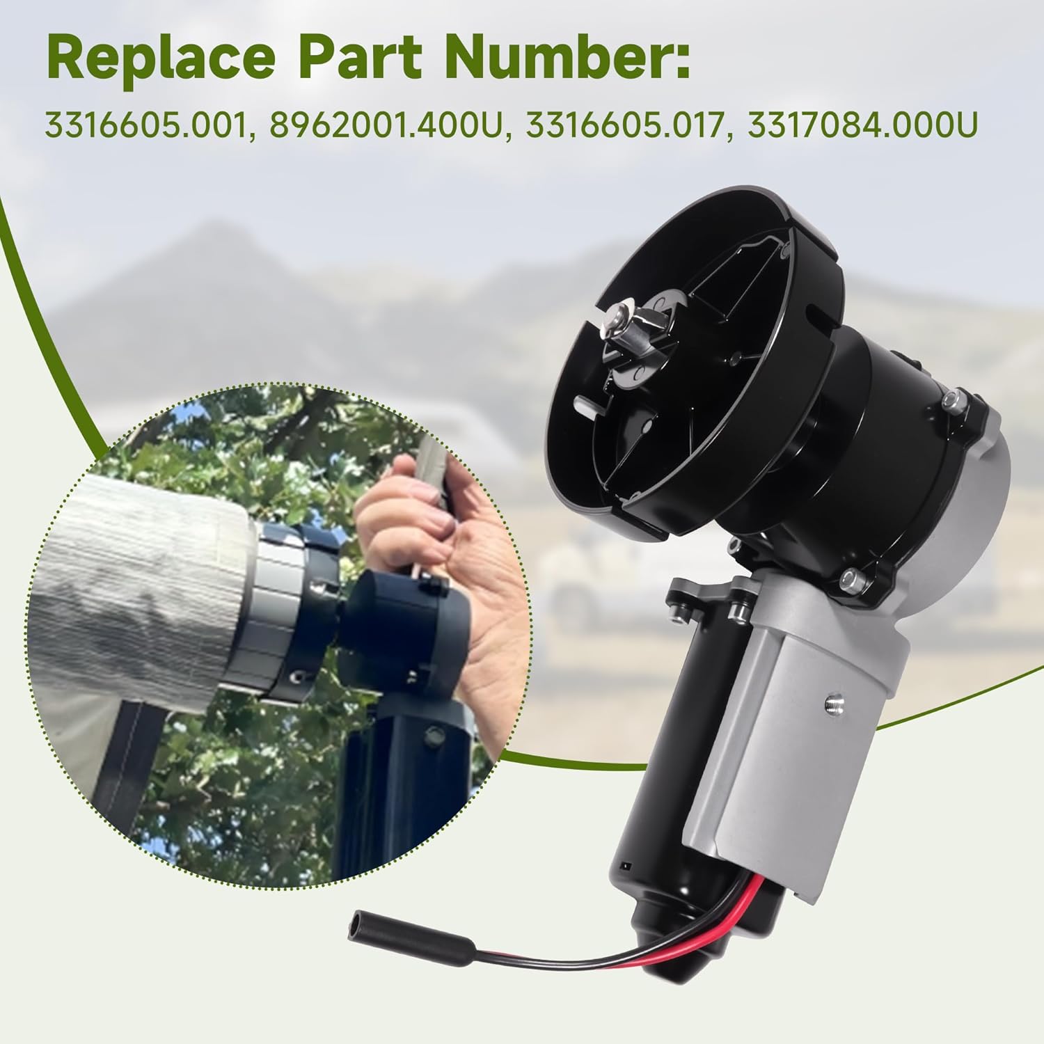 3317084.000U RV Awning Motor Drive Repair Kit Replace 3316605.001 8962001.400U 3316605.017 for Dometic 9200 Series Awnings